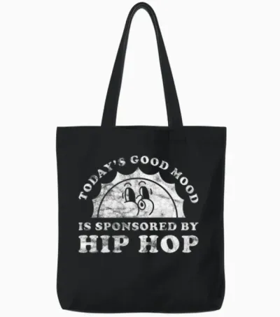 Retro Vintage Hip Tote Bags - Black