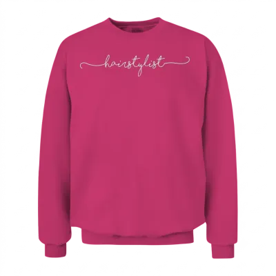 Hair Stylist Cursive Letter for Stylist and Barber Unisex Sweatshirt - Heliconia