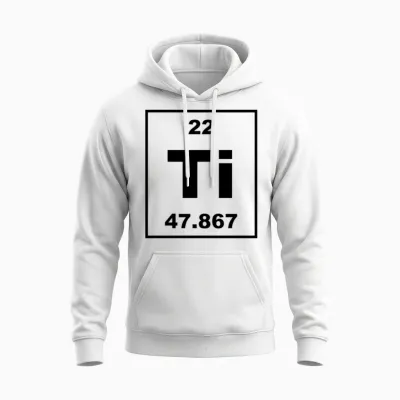 Ti (titanium) - Small Unisex Hoodie - White