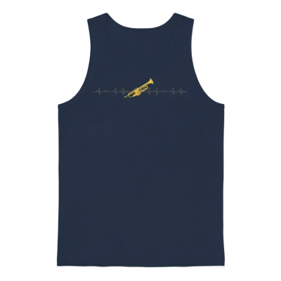 Trumpet - Trumpet Heartbeat Unisex Tank Top - Navy