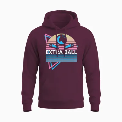 Pinball Machine Retro Unisex Hoodie - Maroon