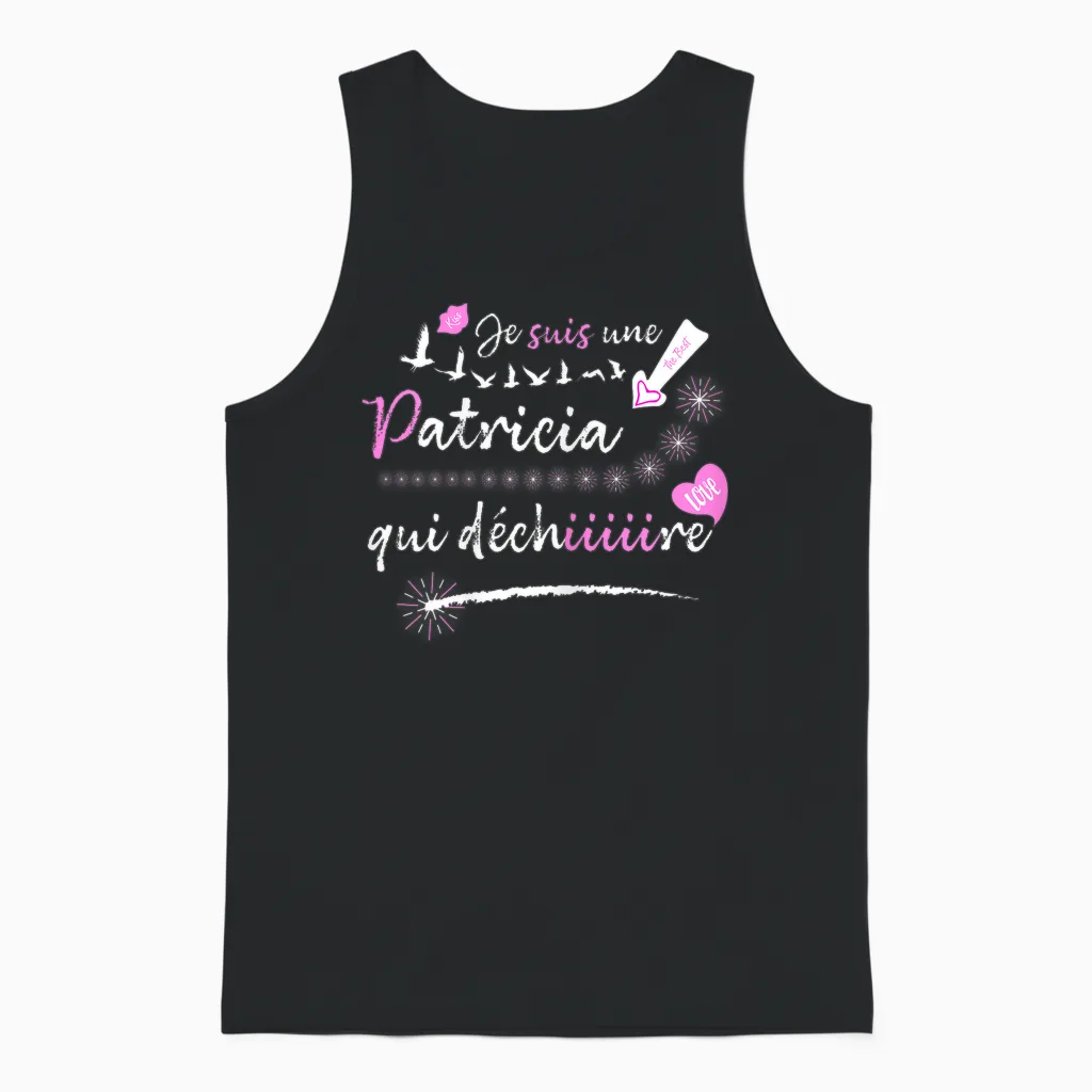 Patricia Gift Tee Shirt Birthday Patricia That Rips T-Shirt, Black, Female X-Small Unisex Tank Top in Black