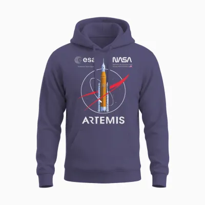 Nasa Artemis Mission Sls Worm and Esa Logo Langarmshirt Unisex Hoodie - Heather Sport Dark Navy