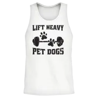 Lift Heavy Pet Dogs - Dog Commands Unisex Tank Top - White – 2