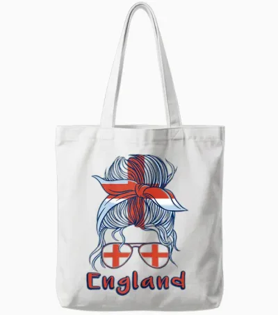 England, Englisch, Mädchen, Damen Tote Bags - White