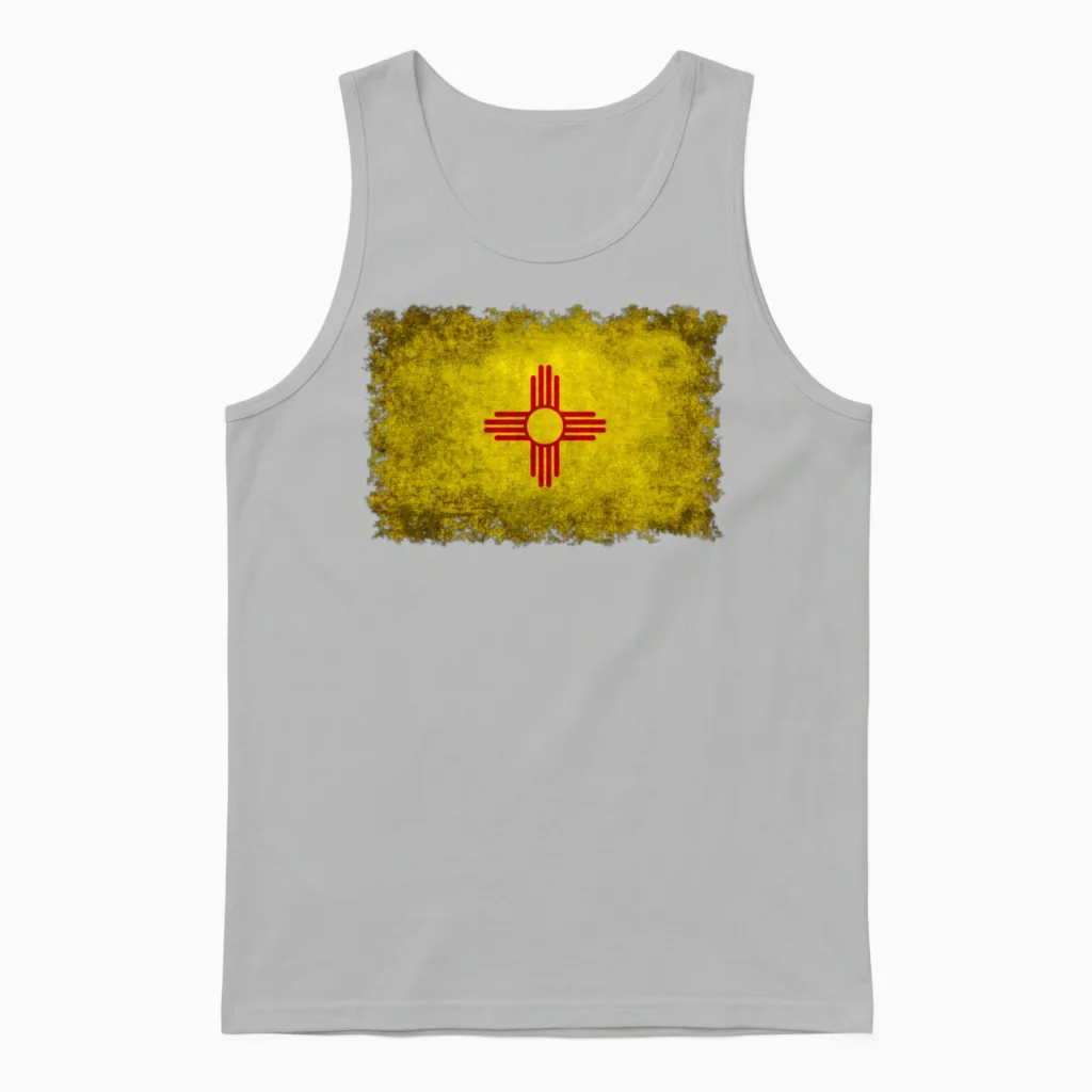 Flag of New Mexico Retro Unisex Tank Top in Ash