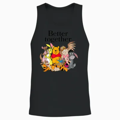 Disney Winnie the Pooh Better Together Friends Group Shot Unisex Tank Top - Black