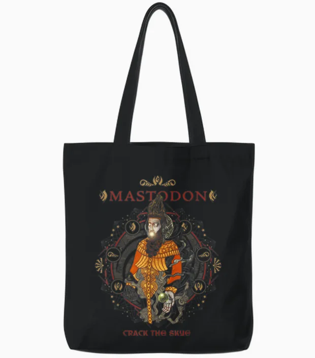 Mastodon β Cosmic Symbols Tote Bags in Black