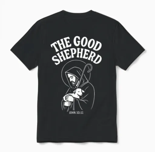 Le Bon Berger Jésus De Nazareth Jean 10:11 Unisex T-Shirt in Black