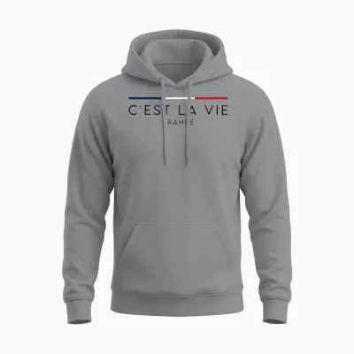 C'est La Vie - Trikolore: Frankreich Nationalfarben T-Shirt - Herren - Weiß - S Unisex Hoodie - Sport Grey