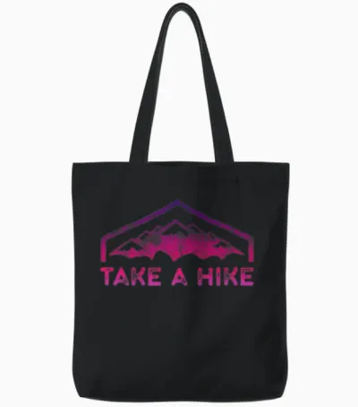 Take a Hike Day Tote Bags - Black