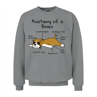 Anatomy of a Boxer Dog Unisex Sweatshirt - Sport Grey
