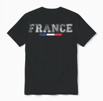 France Flag French Unisex T-Shirt - Black