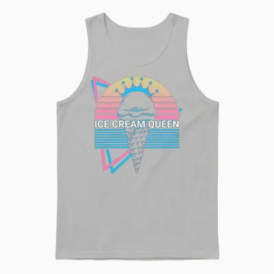 Ice Cream Retro Unisex Tank Top - Ash