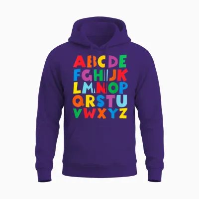 Bunte Großbuchstaben Lernen Abc Jungen Mädchen Kinder Unisex Hoodie - Purple