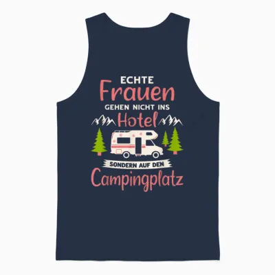 Wohnmobil Zubehör & Geschenke Für Camper Echte Frauen Campingplatz Camper T-Shirt Schwarz Klein Eu 38-40 Unisex Tank Top - Navy