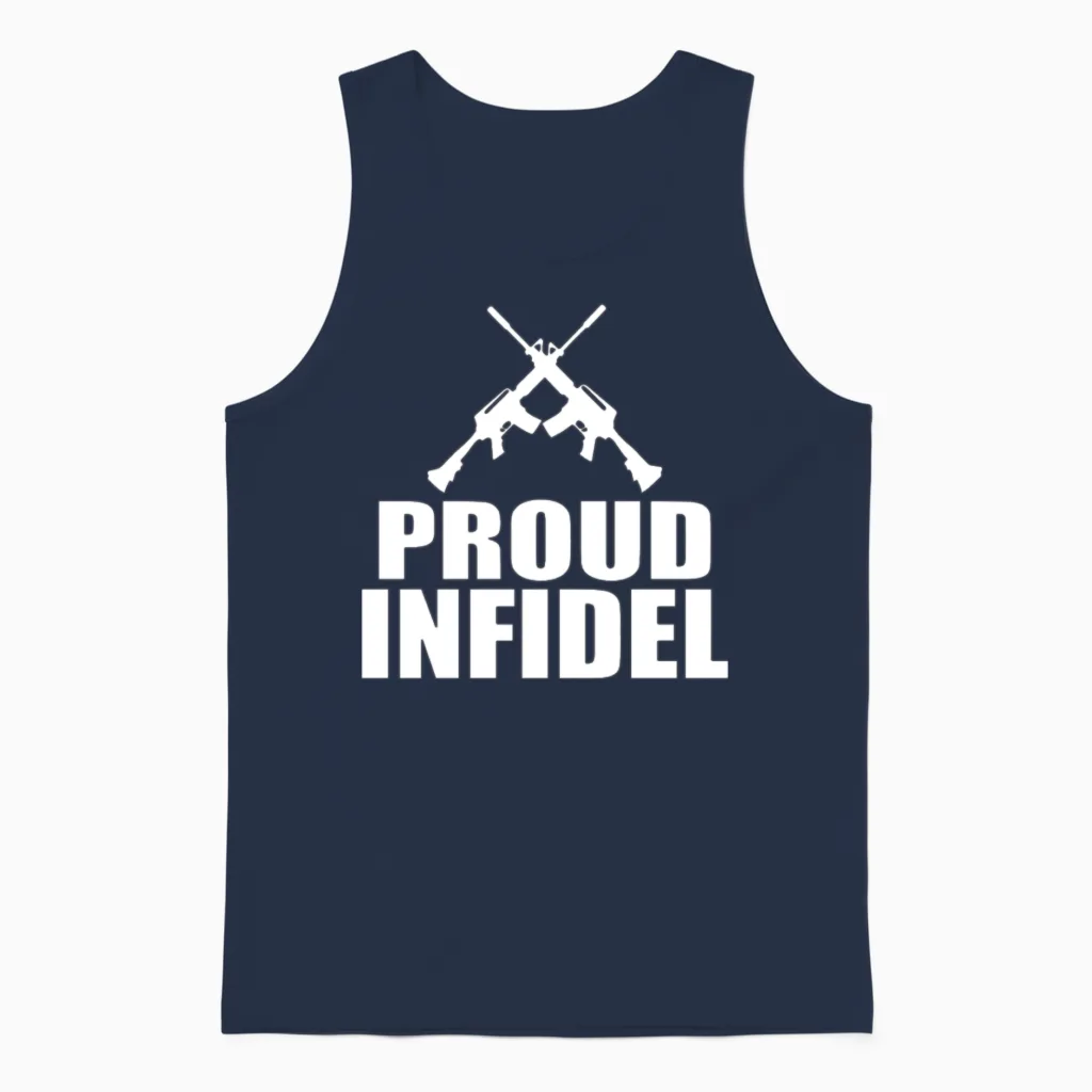 Anti Isis Anti Terrorism Unisex Tank Top in Navy
