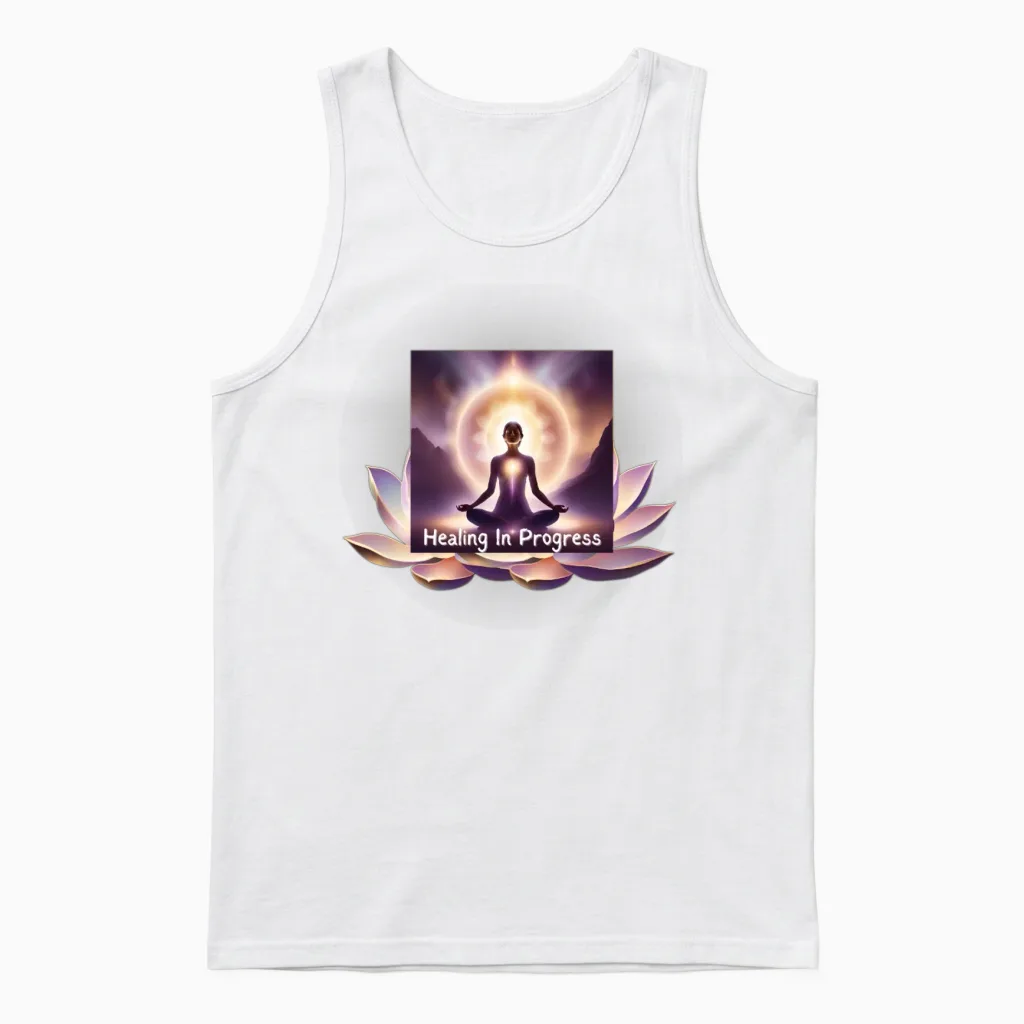 Healing in Progress Unisex Tank Top in White
