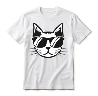 Chill Cat with Sunglasses Illustration Unisex T-Shirt - White
