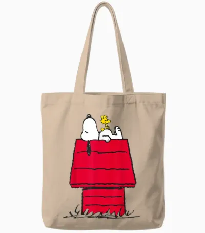 Peanuts Snoopy Woodstock Niche Pour Chien Happy Friends Art Classique Tote Bags - Natural