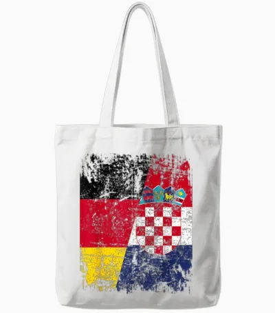 Kroatien Deutschland Flagge | Damen Herren Kinder | Kroatien Tote Bags - White