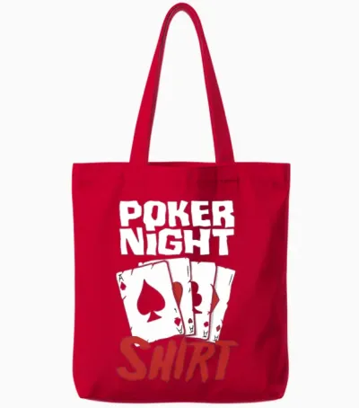 Poker Night Shirt Funny Poker Player Poker Gift Tote Bags - Red