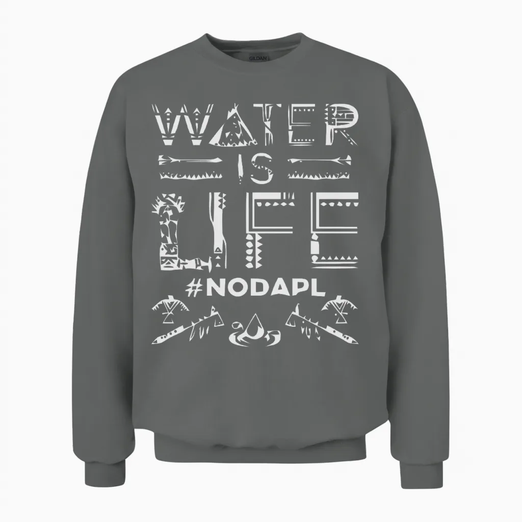 Water Is Life #nodapl Unisex Sweatshirt in Graphite Heather