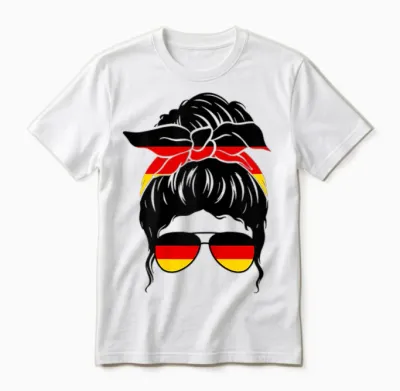 Deutsches Mädchen Deutschland Deutsche Flagge Stolze Deutsche Frau Unisex T-Shirt - White