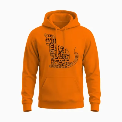 Funny Cat Tshirt Designe Unisex Hoodie - Safety Orange
