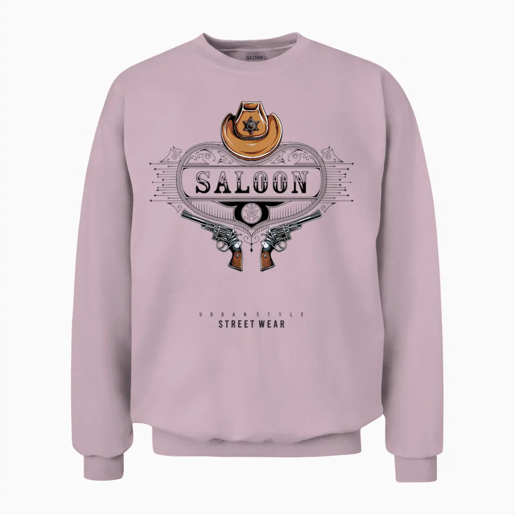 Wild West Saloon: Cowboy-Klassiker Unisex Sweatshirt in Light Pink