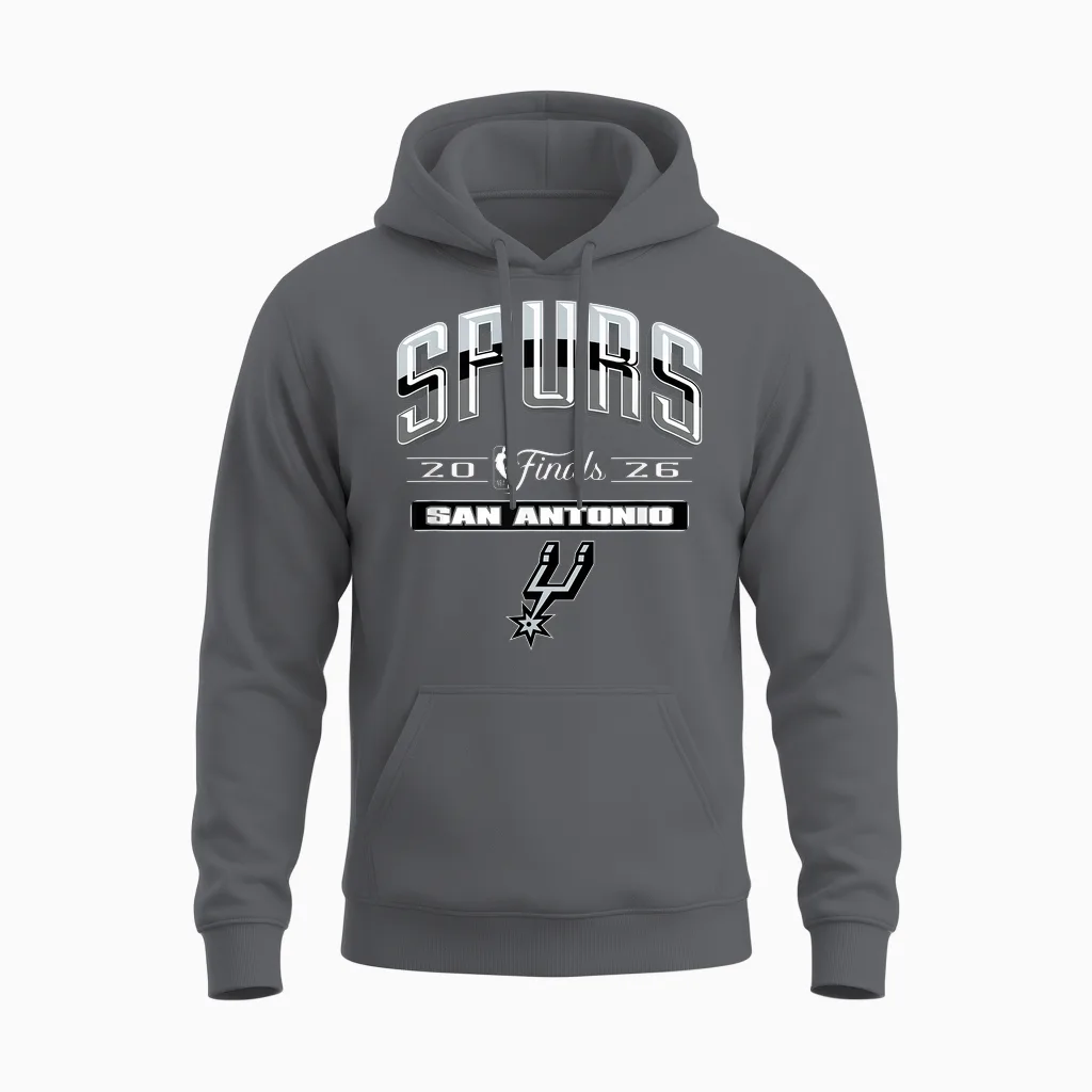 Nba 2026 Finals San Antonio Spurs Final Push Unisex Hoodie in Charcoal