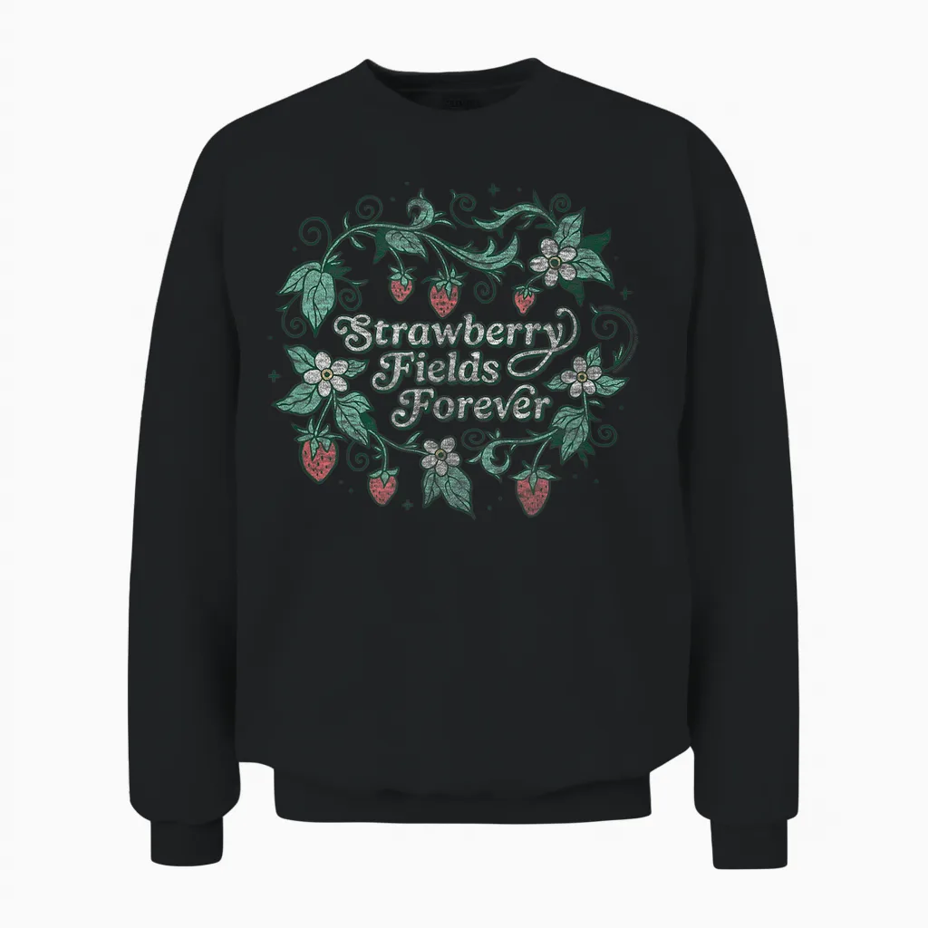 Die Beatles - Strawberry Fields Forever Unisex Sweatshirt in Black