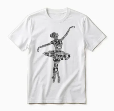 Ballerina Ballet Girls' Women's T-Shirt, White Unisex T-Shirt - White