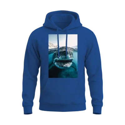 Mega Shark Close-Up Encounter Unisex Hoodie - Royal