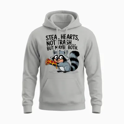 Funny Raccoon Unisex Hoodie - Ash