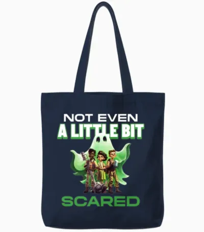 Not Even a Little Bit Scared Funny Halloween Tote Bags - Navy