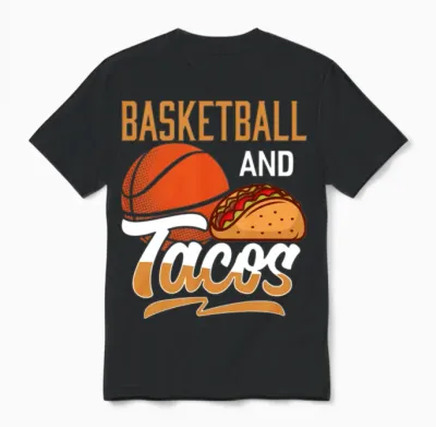Basketball and Tacos Funny Basketball Coach Sport Unisex T-Shirt - Black