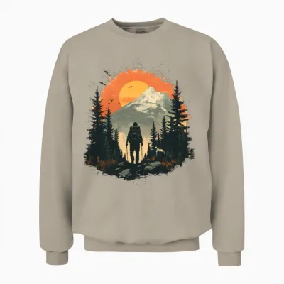 Hiking Lovers Unisex Sweatshirt - Sand