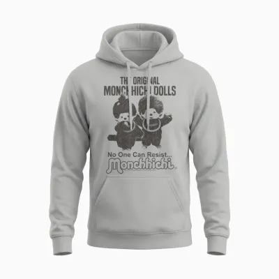 Monchhichi the Original Dolls No One Can Resist Old Photo Unisex Hoodie - Ash