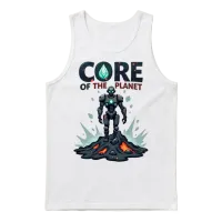 Embrace Earth's Power with Core of the Planet Unisex Tank Top - White – 1