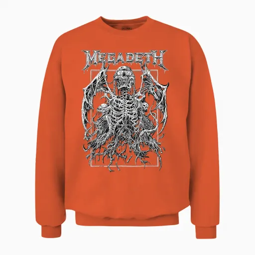 Megadeth - Vic Rising Unisex Sweatshirt in Orange