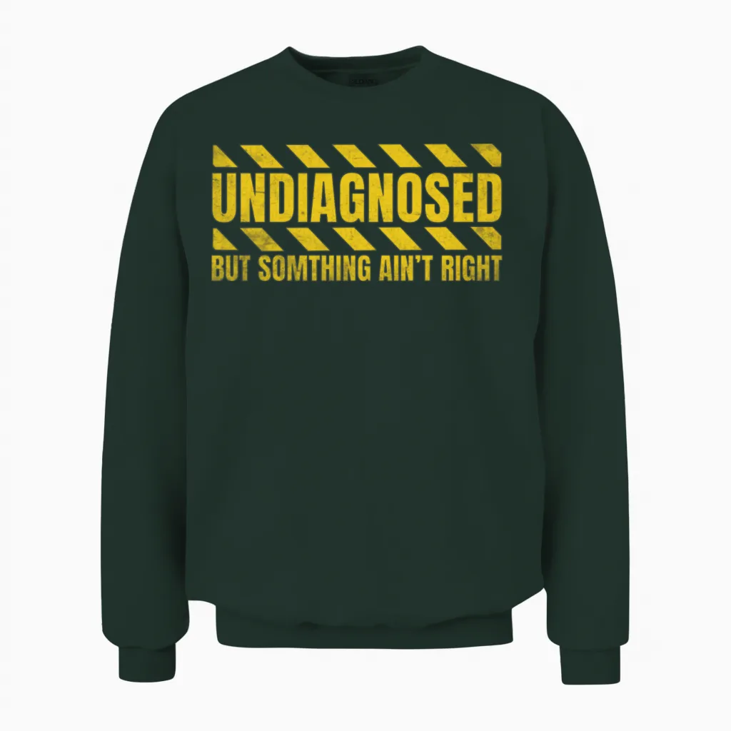Undiagnosed but Something Ain't Right Unisex Sweatshirt in Forest