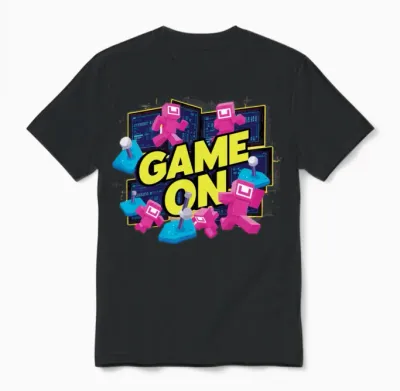 Retro Game on Design Unisex T-Shirt - Black