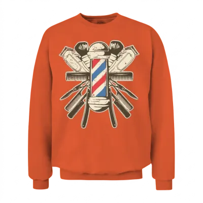 Barber Accessories - Hairdresser Beard Hairstyle Unisex Sweatshirt - Orange