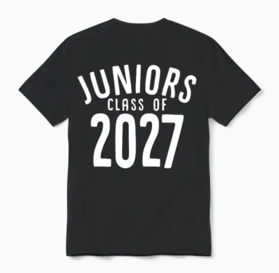 Juniors Class of 2027 School Graduation Funny Unisex T-Shirt - Black