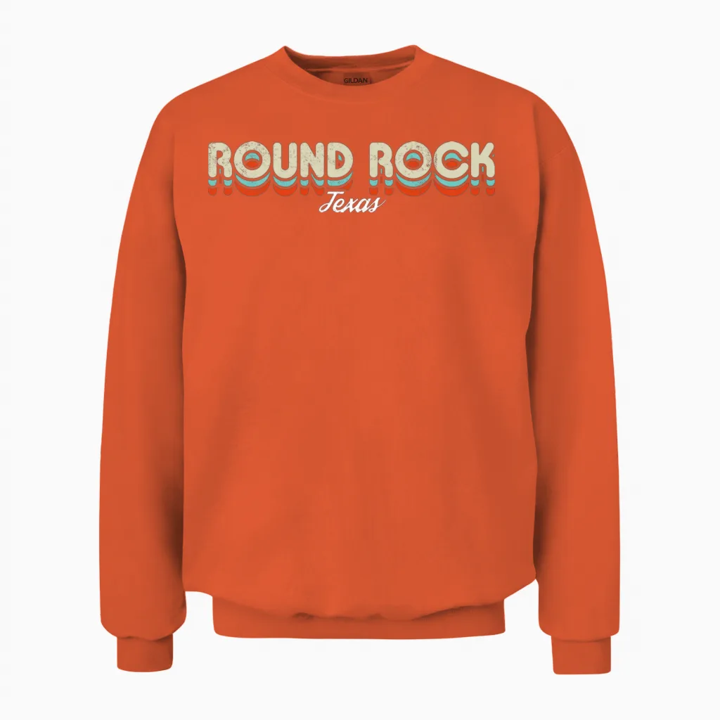 Retro Round Rock Texas Unisex Sweatshirt - Orange
