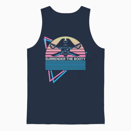 Pirate Retro Unisex Tank Top in Navy