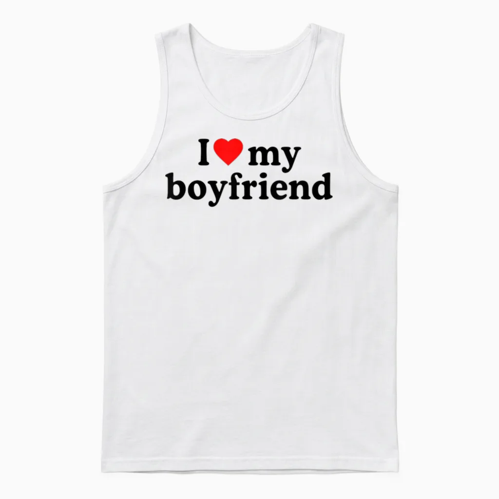 I Love My Bf Boyfriend · I Heart My Bf Valentine's Day Unisex Tank Top in White