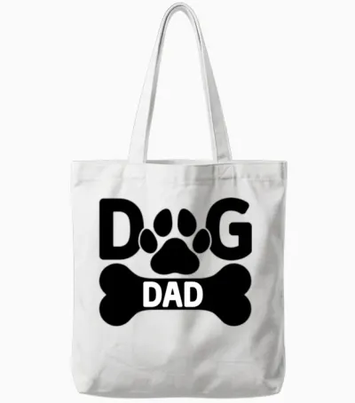 Dog Dad Tote Bags - White