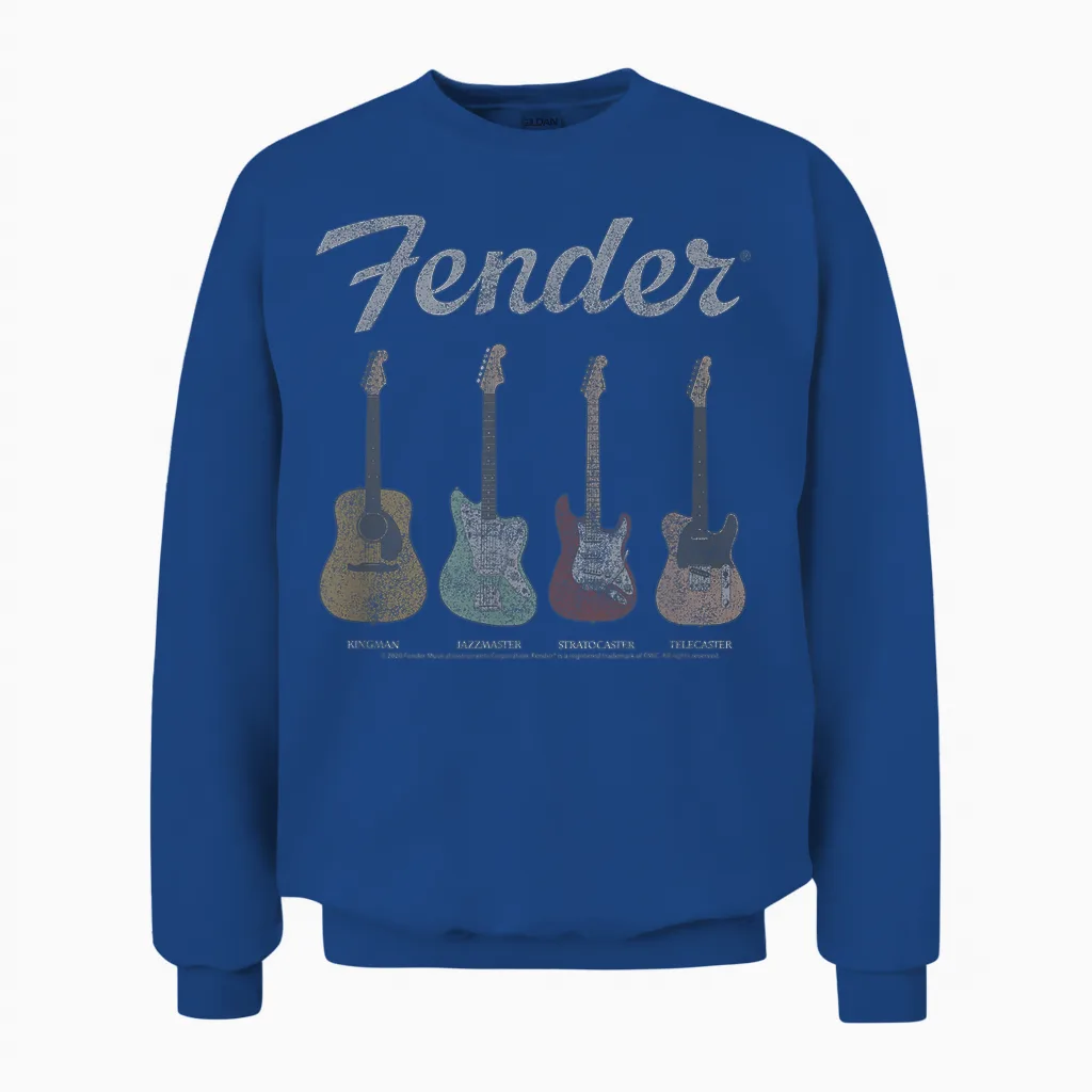 Fender Vintage Guitar Lineup T-Shirt Small Unisex Sweatshirt in Royal